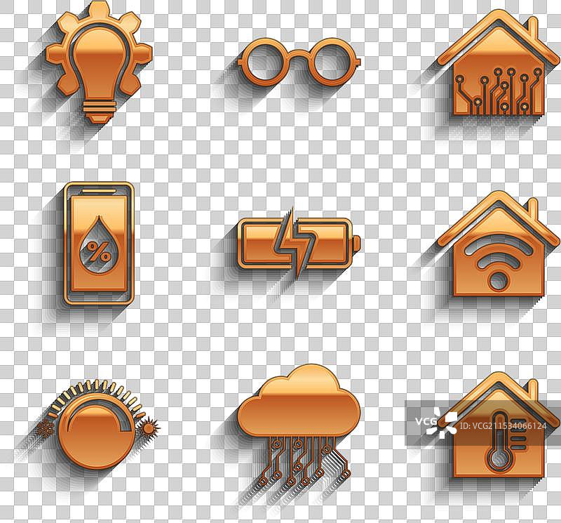 设置电池物联网房屋温度图片素材