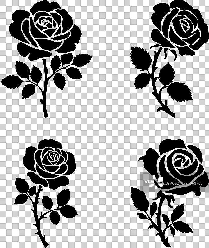 玫瑰花图标艺术图片素材