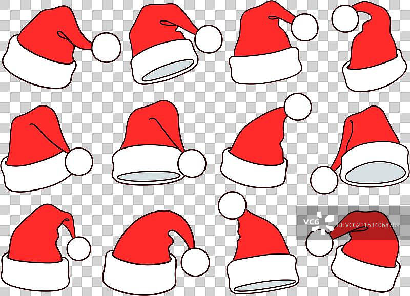 圣诞老人帽设计元素图片素材