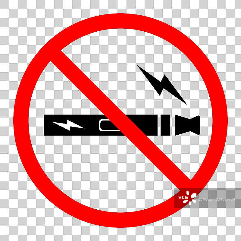 禁止吸电子烟标志扁平风格图片素材