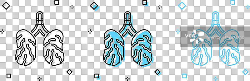 肺部疾病图标，背景为蓝色和白色图片素材