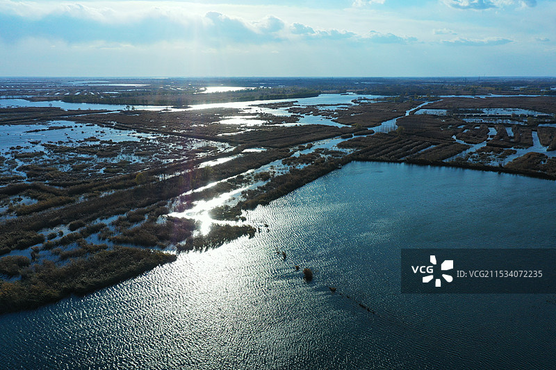 华北明珠白洋淀。冬季风光空气鲜赵庄子图片素材