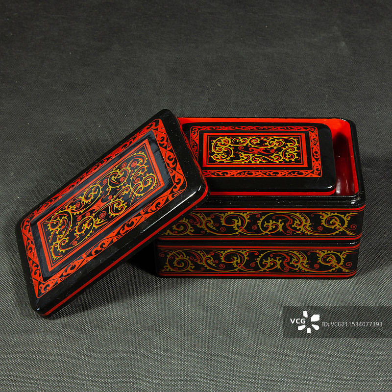 仿马王堆彩绘套盒图片素材