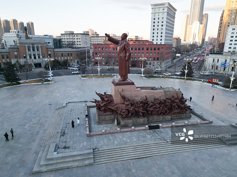 沈阳中山广场航拍图片素材