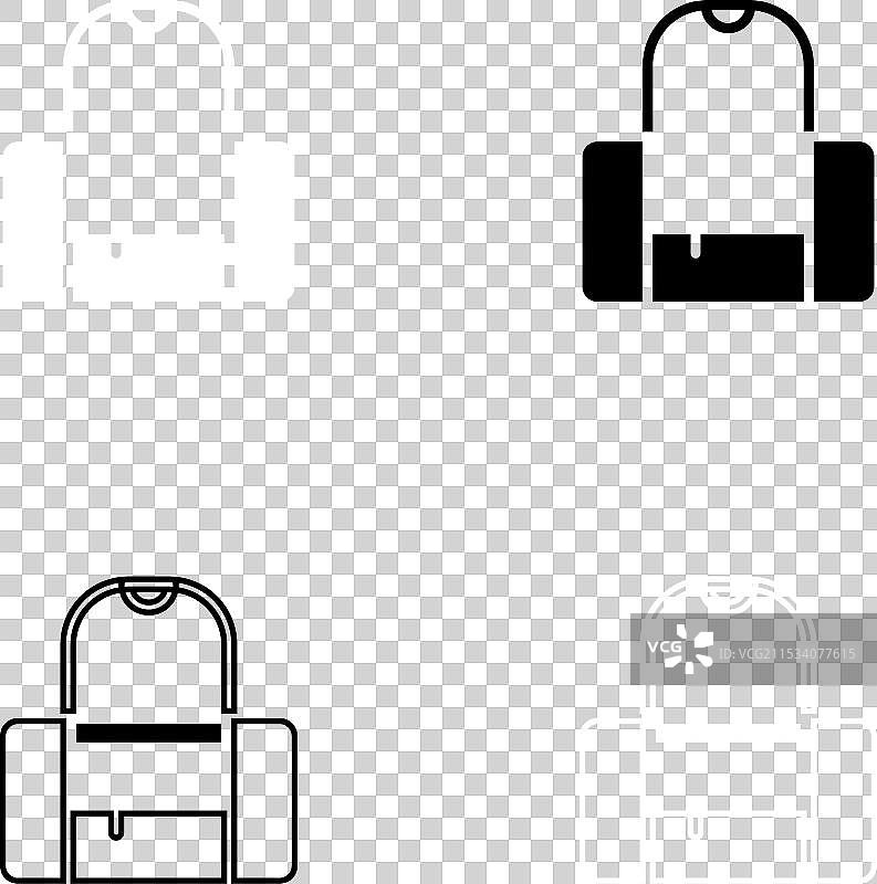 运动包图标，黑白色调独立设计图片素材