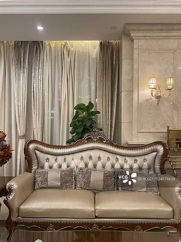豪华皮沙发室内装饰图片素材