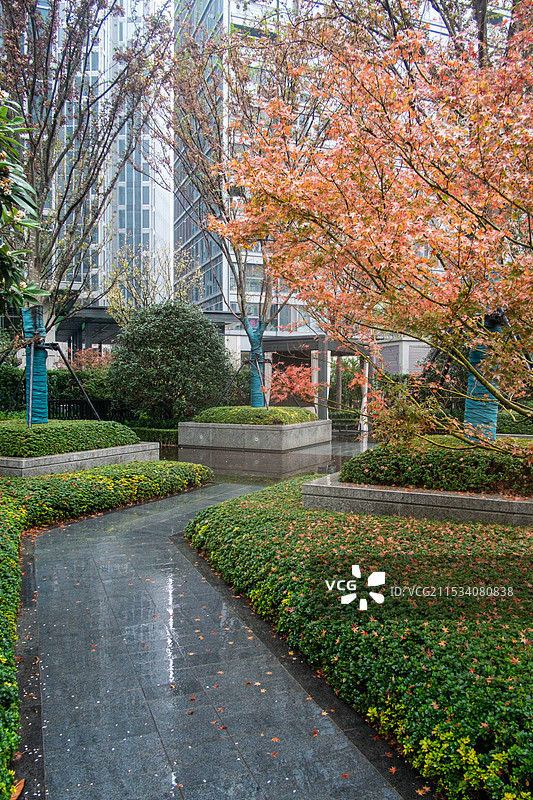 现代住宅小区的花园图片素材