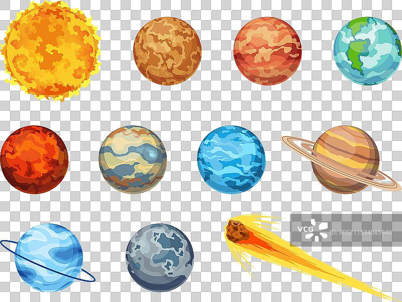 太阳系设计图标 银河探索与图片素材