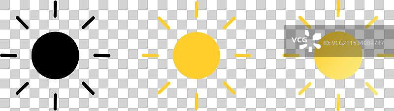 黑色渐变太阳图标集天气标志图片素材