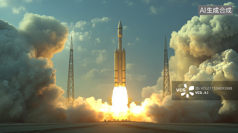 【AI数字艺术】卫星发射图片素材