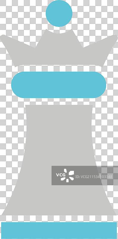 国际象棋女王图标，双色设计图片素材