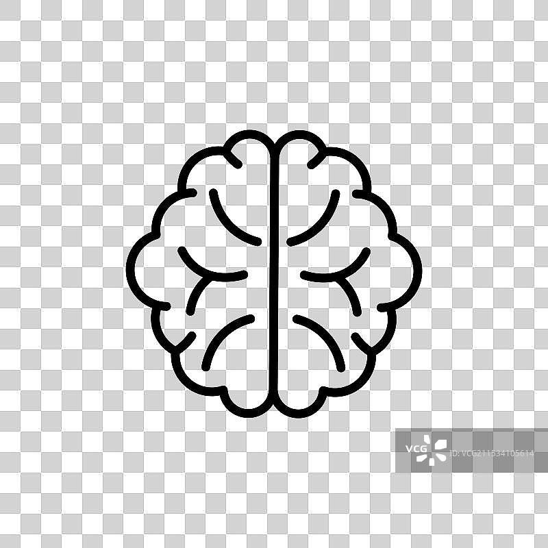 孤立在白色背景上的大脑图标图片素材