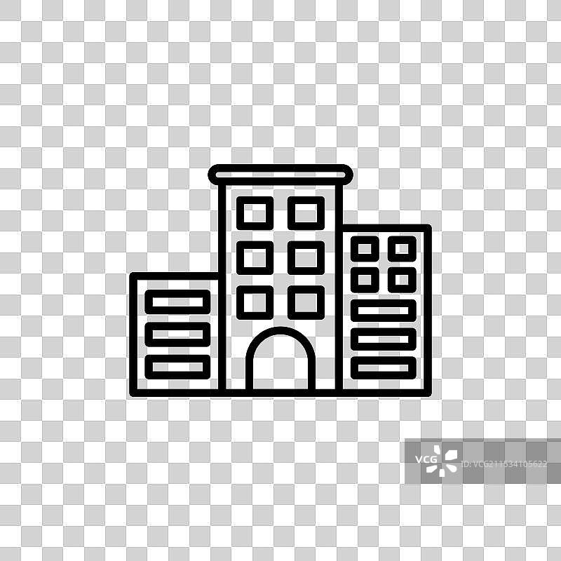 建筑图标，背景为白色图片素材