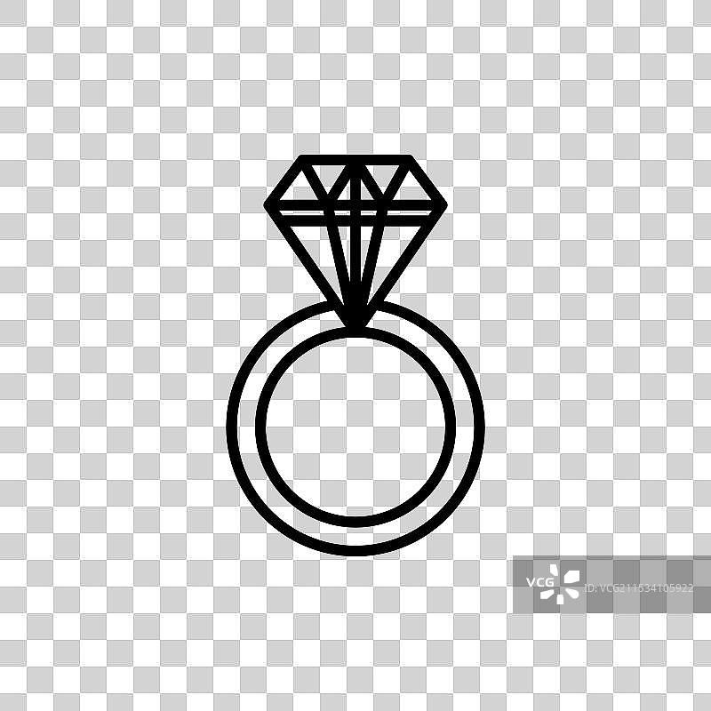 白色背景上的钻石戒指图标图片素材
