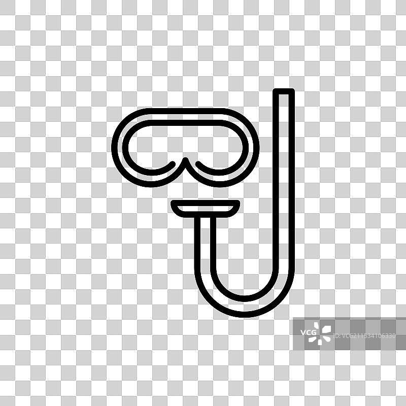 潜水面罩图标，背景为白色图片素材