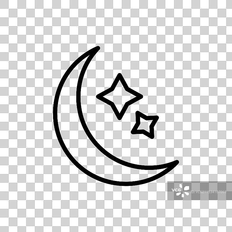 白色背景上的星月标志图片素材