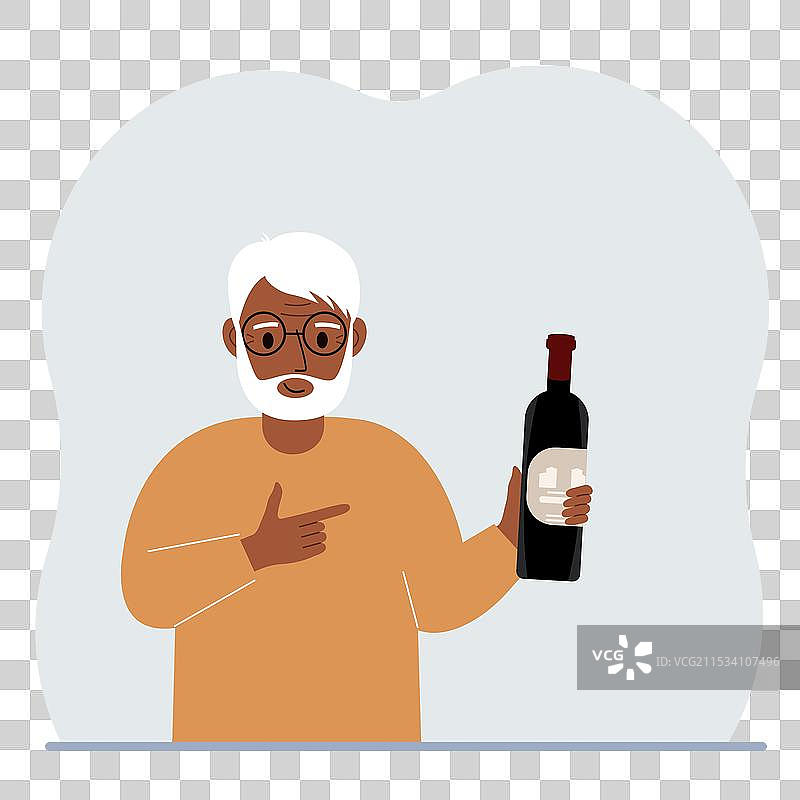 一个庆祝的男人手里拿着一瓶酒图片素材