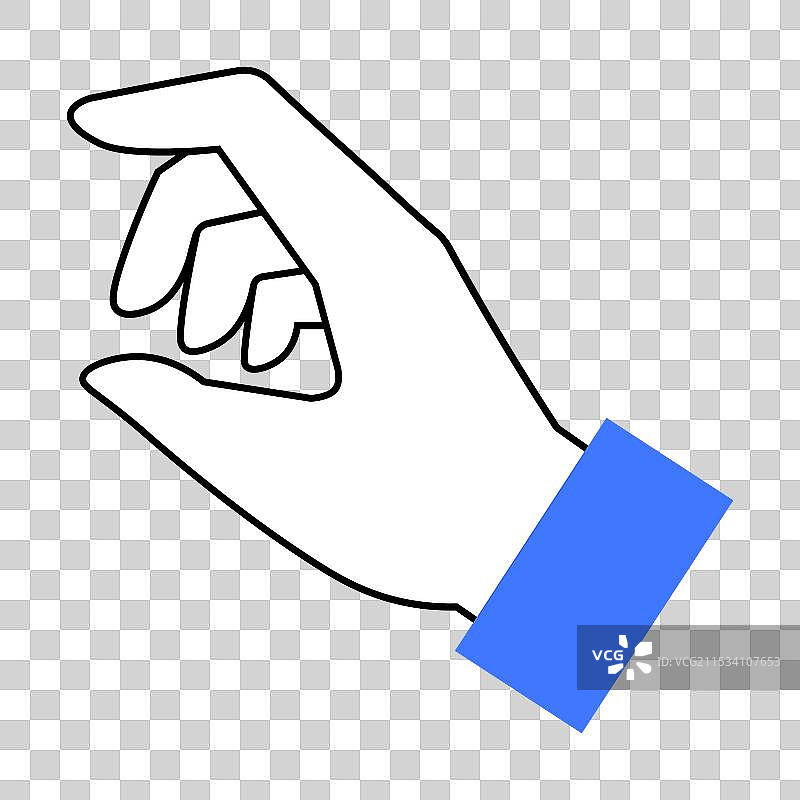 简单的手部图画，带有蓝色手环图片素材