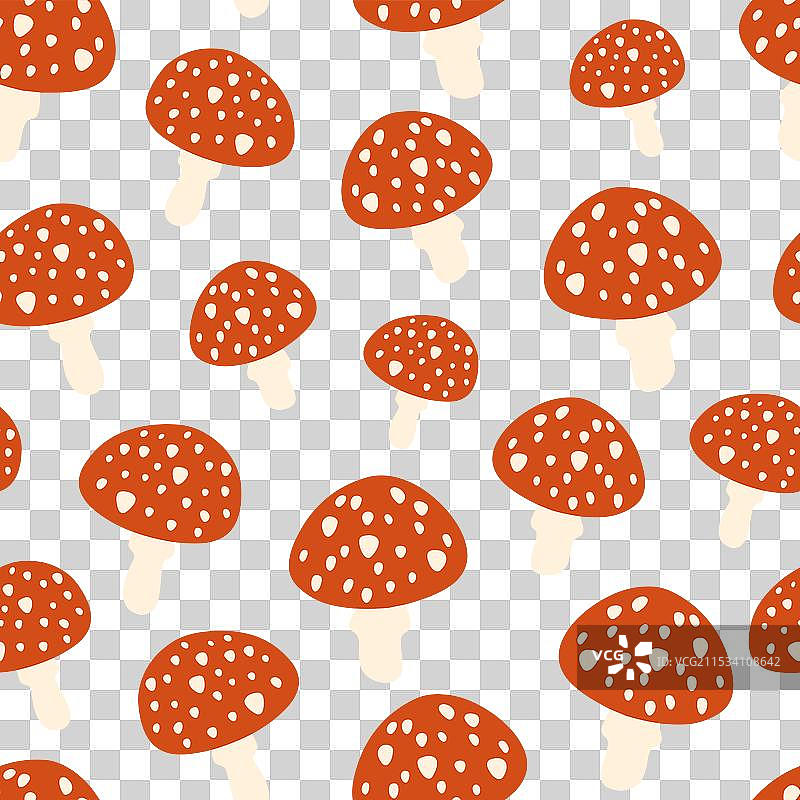 可爱毒蝇伞的无缝图案图片素材