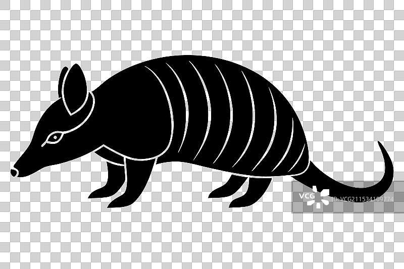 犰狳剪影图片素材