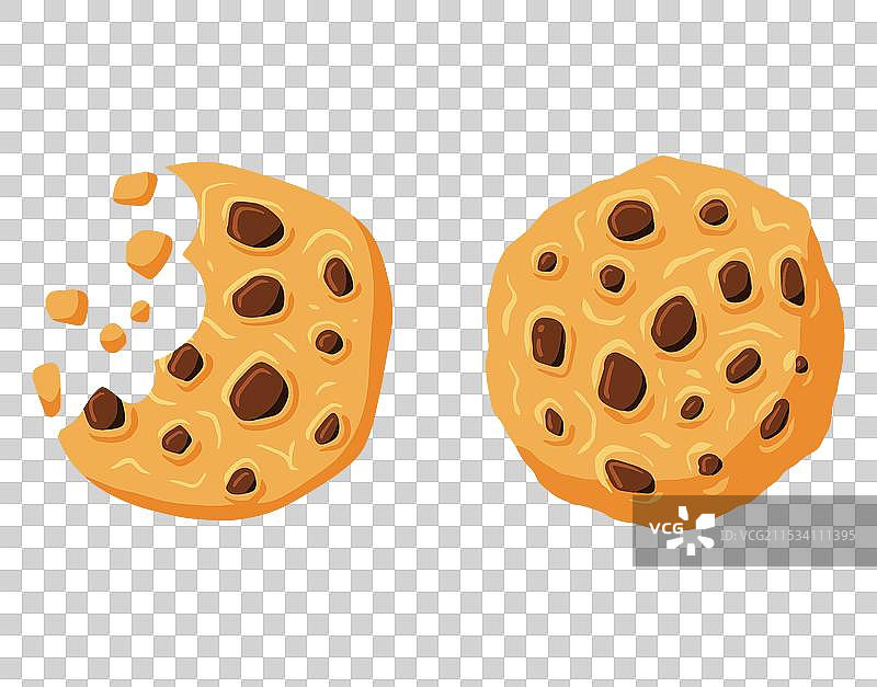 饼干碎片咬一口饼干图片素材