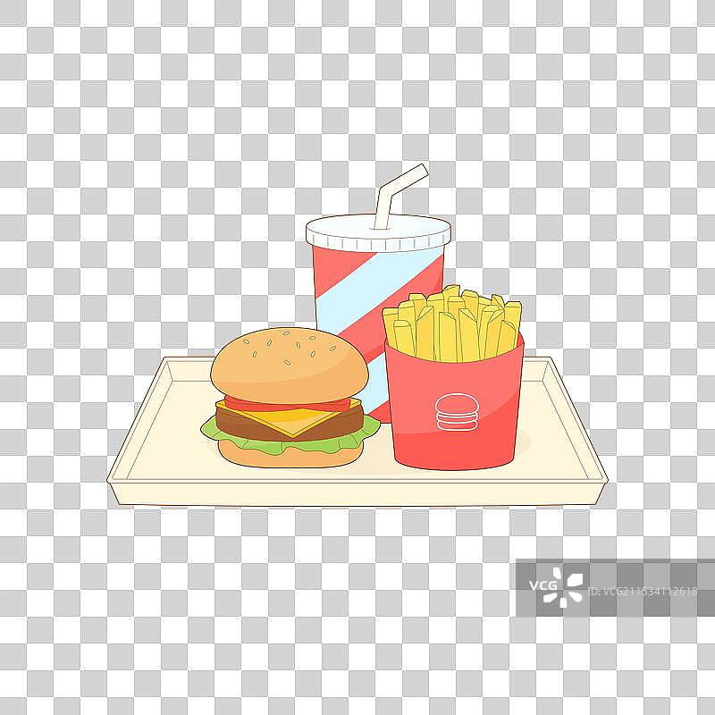 汉堡套餐组合图片素材