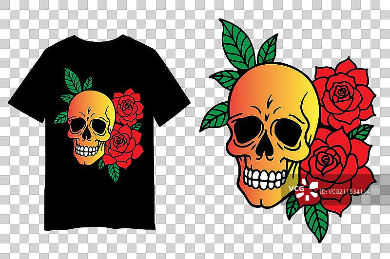 头骨T恤图片素材