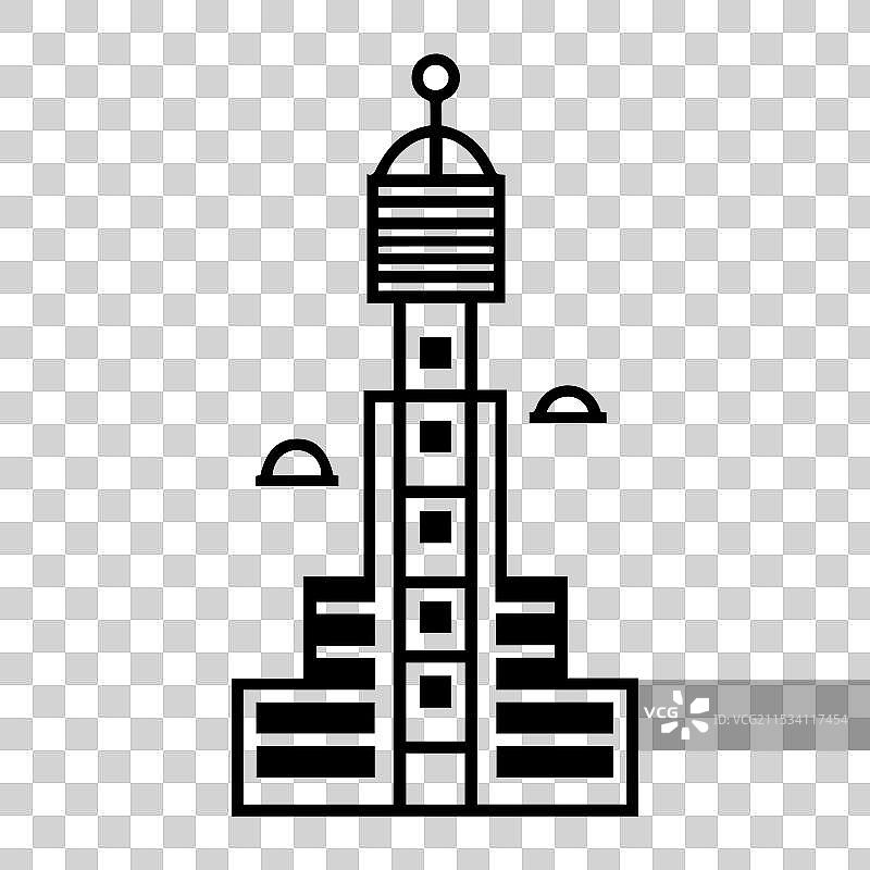 塔图标或现代线条符号线条艺术与图片素材