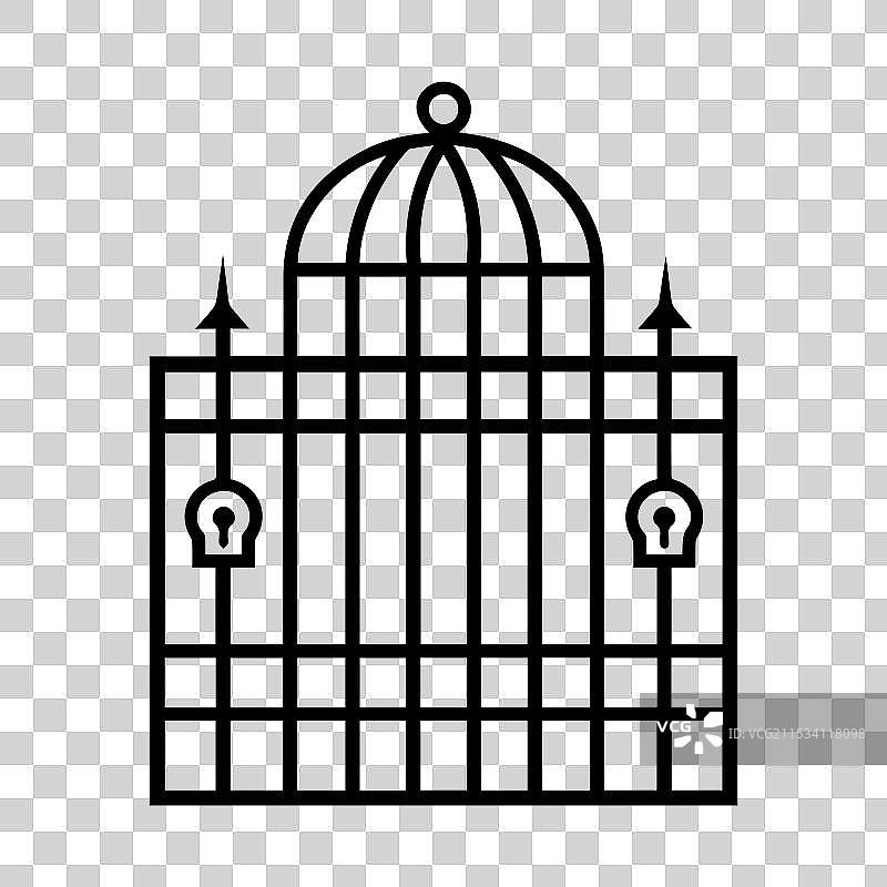 监狱图标或现代线条符号线条艺术和图标图片素材