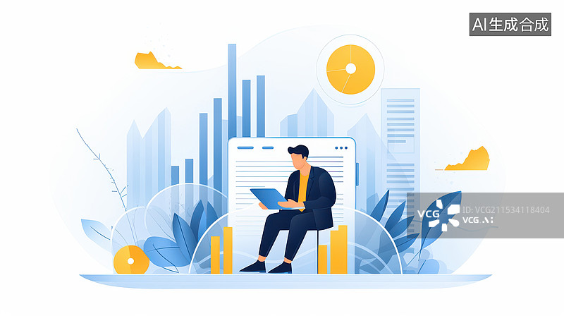 【AI数字艺术】商务人士办公场景图片素材