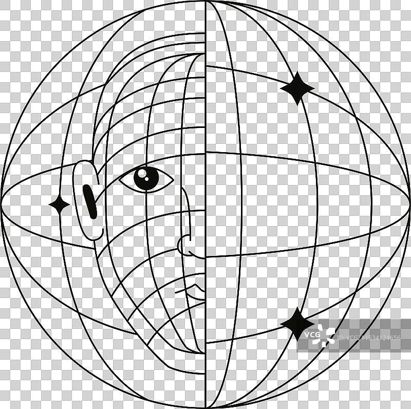 多元宇宙：现实世界与虚拟现实数字世界图片素材