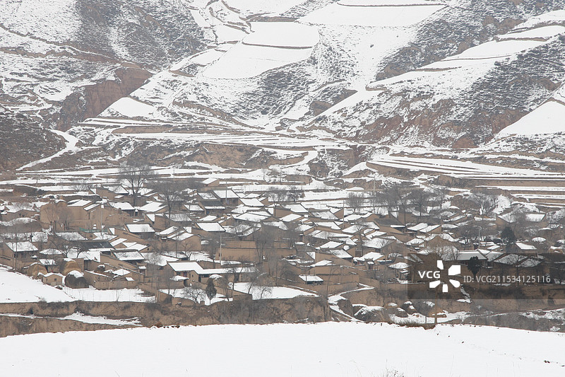 农村雪景图片素材