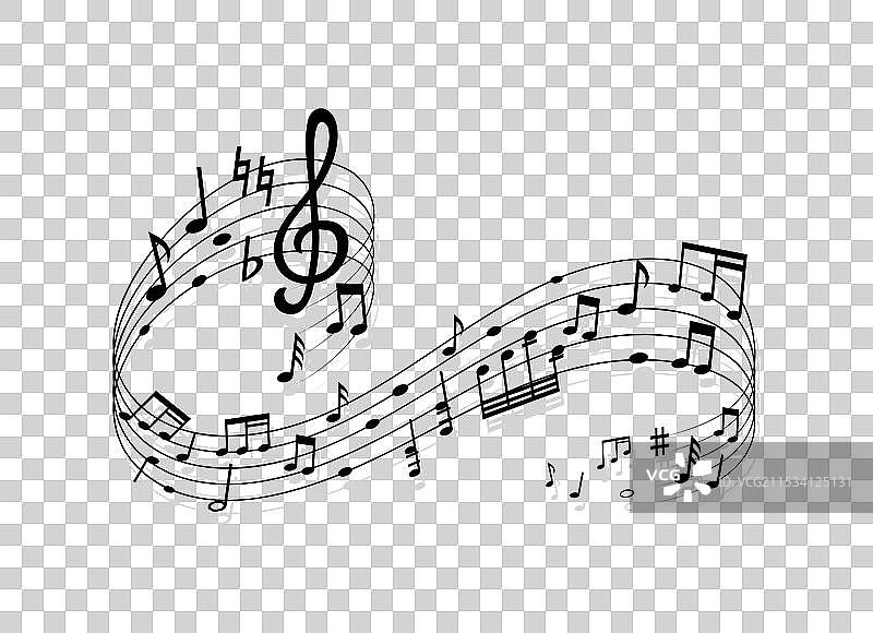 音乐音符旋律声波流动图片素材