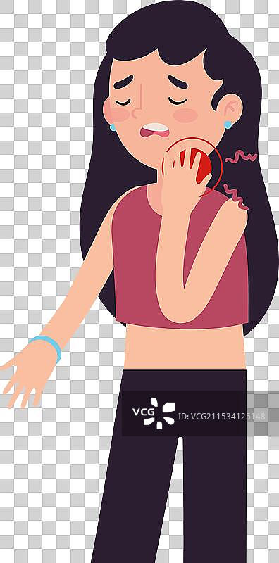 女性患者出现猴痘症状图片素材