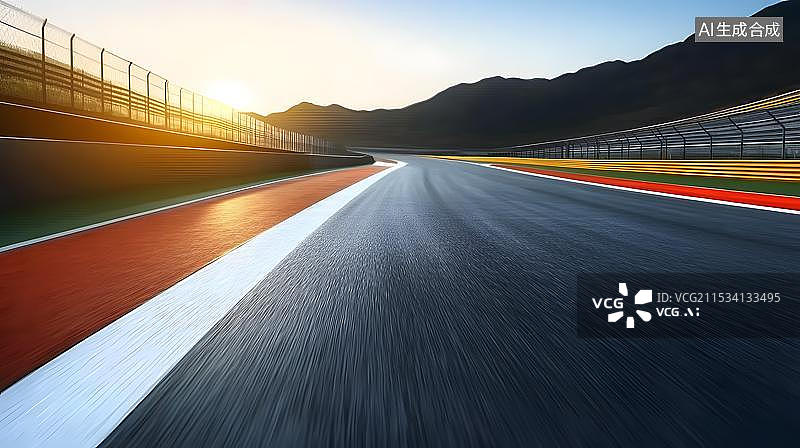 【AI数字艺术】动态模糊的公路赛道汽车背景图片素材