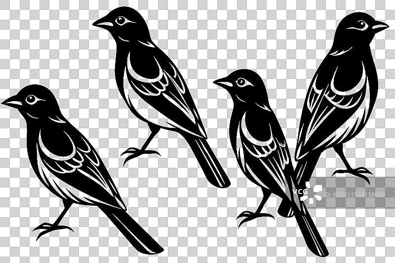 黄鹂剪影艺术图片素材