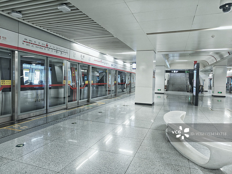 无人的石家庄地铁图片素材