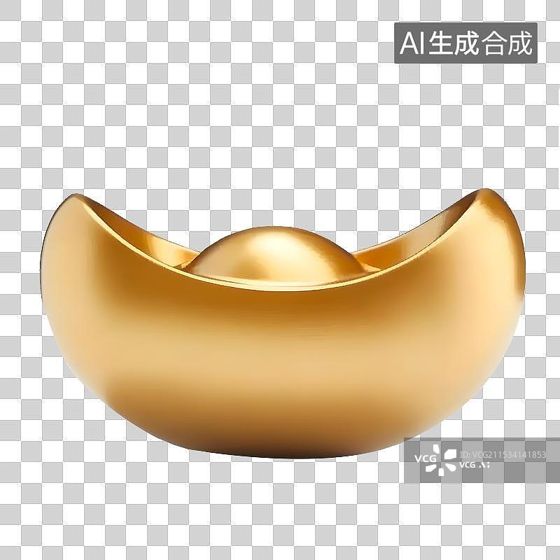 【AI数字艺术】中国传统金元宝三维元素图片素材