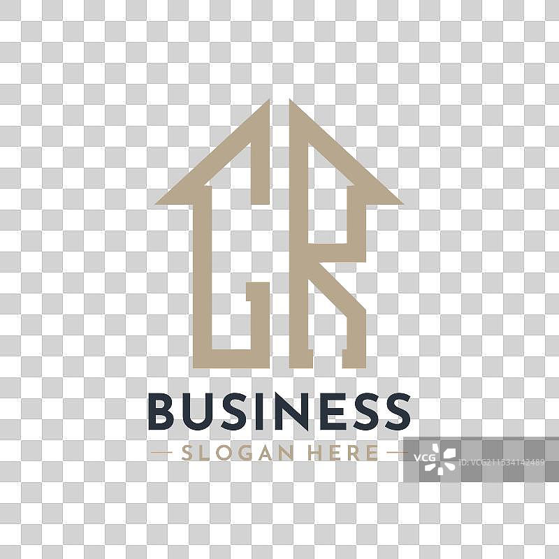 房地产公司的字母CR房屋标志图片素材