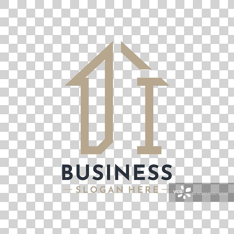 房地产公司的房屋字母标志图片素材