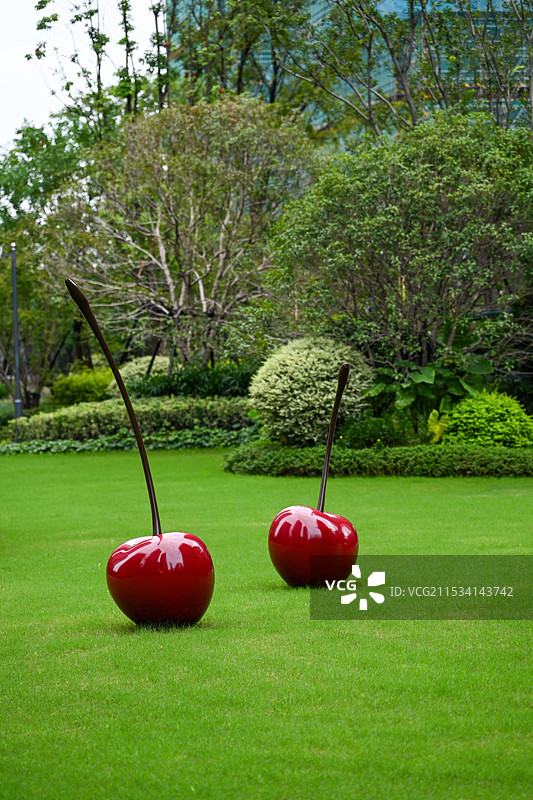 樱桃雕塑景观小品图片素材