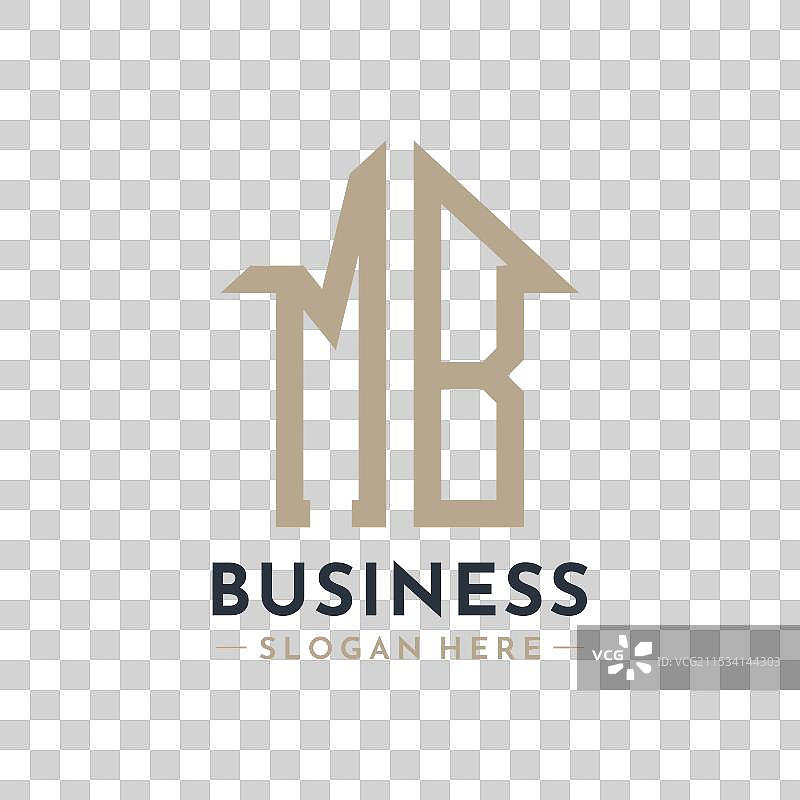 房地产业务的字母MB房屋标志图片素材