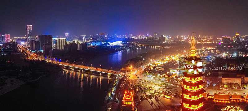 金华市 万佛塔夜景 洪济桥 古子城 金华市博物馆 金华市三清宫 复兴大桥 八咏公园图片素材