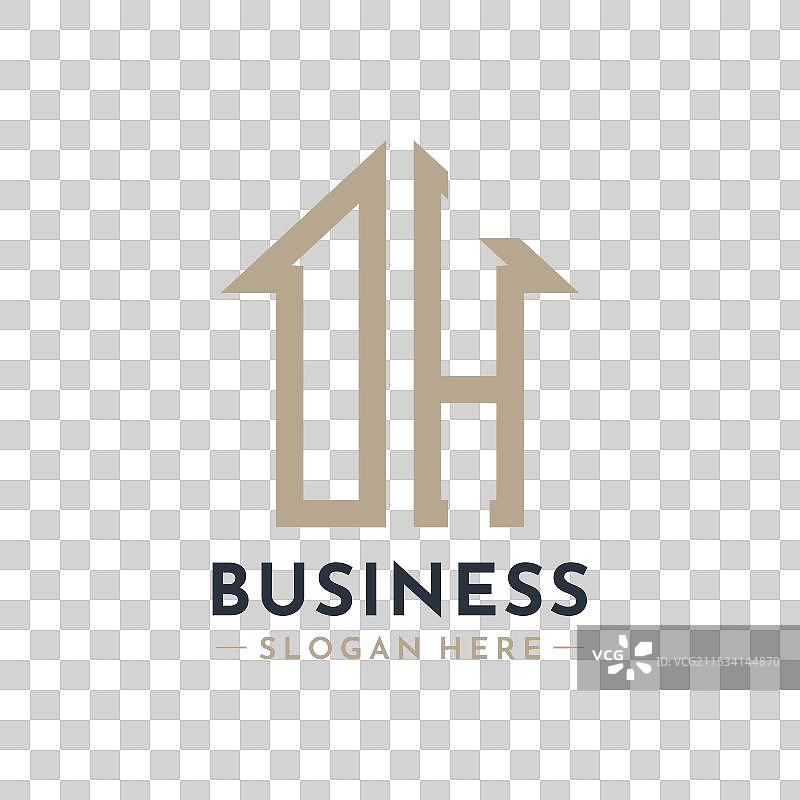 房地产公司的字母O和房屋标志图片素材