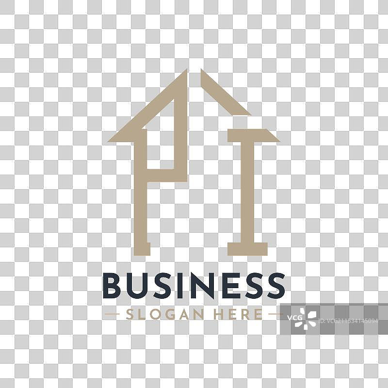 房地产业务的字母π房屋标志图片素材