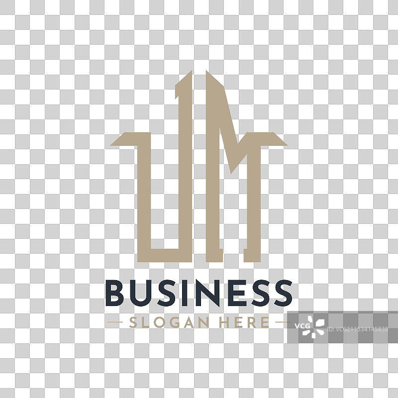 房地产公司的字母UM房屋标志图片素材