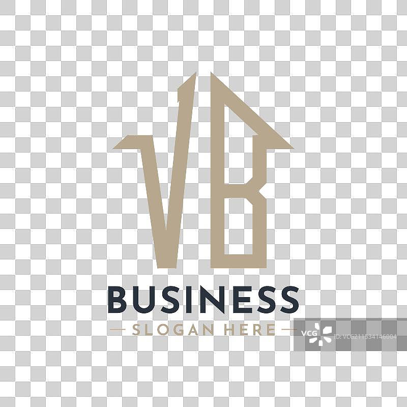 房地产公司的字母VB房屋标志图片素材