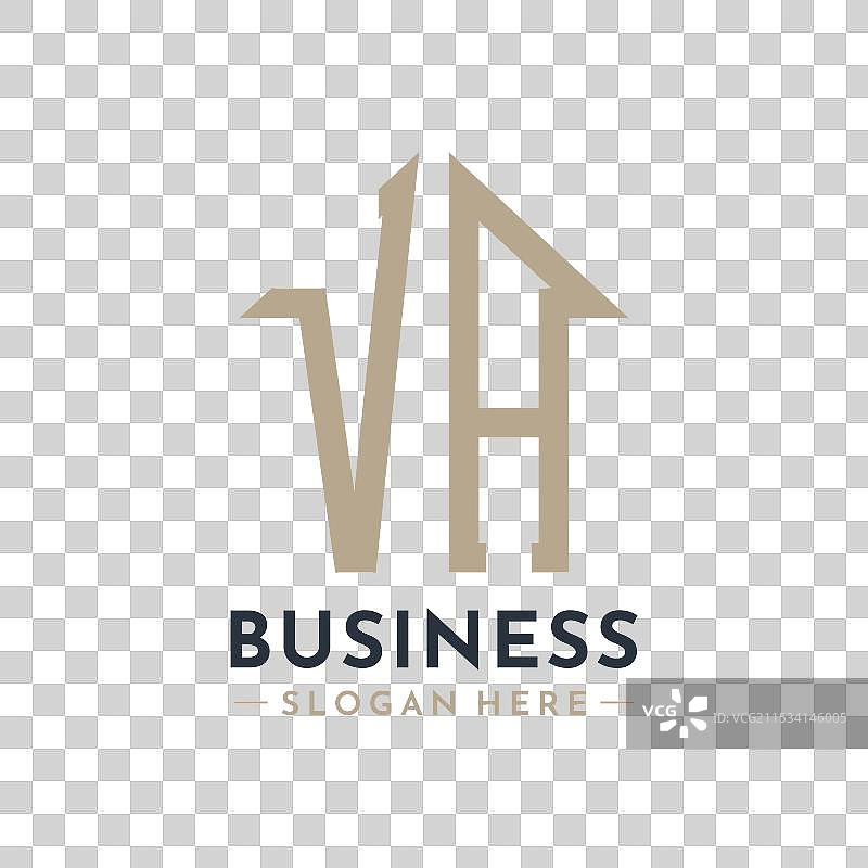 房地产业务的字母VA房屋标志图片素材