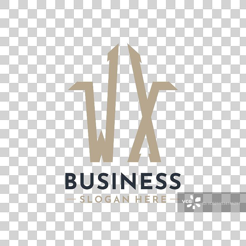 房地产公司的字母WX房屋标志图片素材