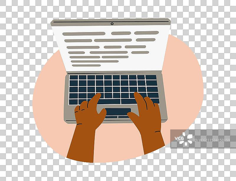 手在笔记本电脑上打字图片素材